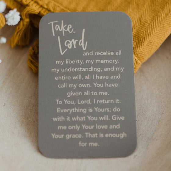Suscipe Catholic Prayer Card