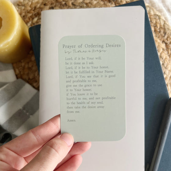 Prayer of Ordering Desires Prayer Card