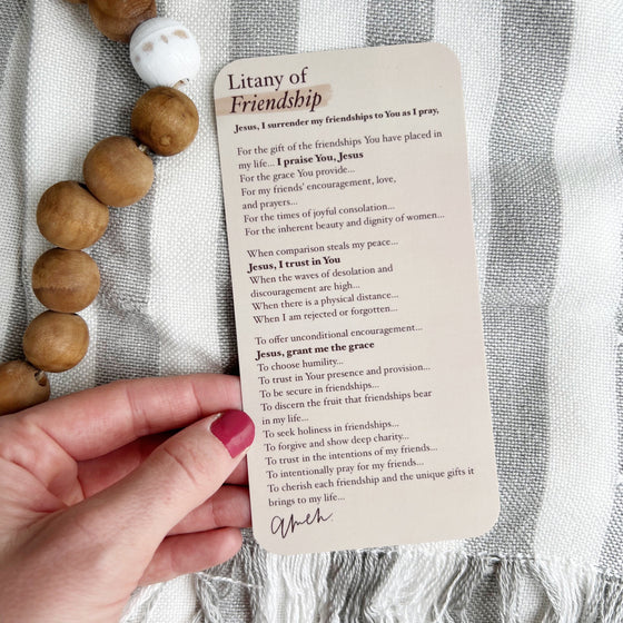 Litany of Friendship Prayer Card