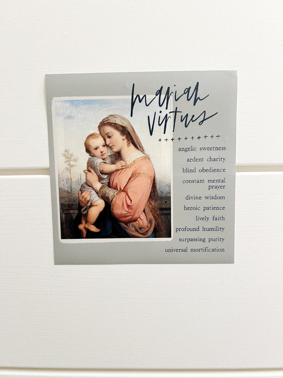 Marian Virtues | Window Cling