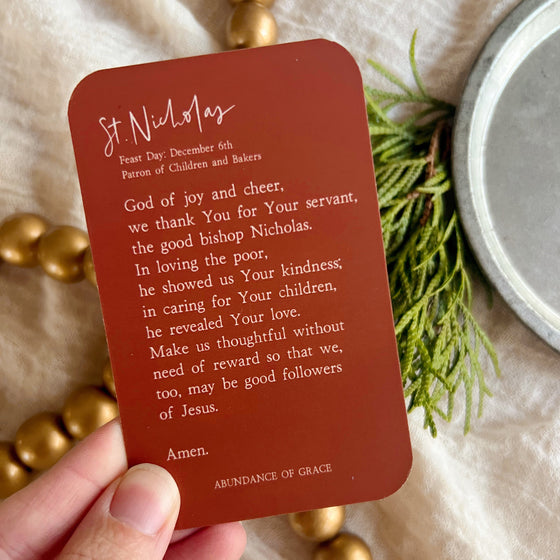 St. Nicholas Prayer Card