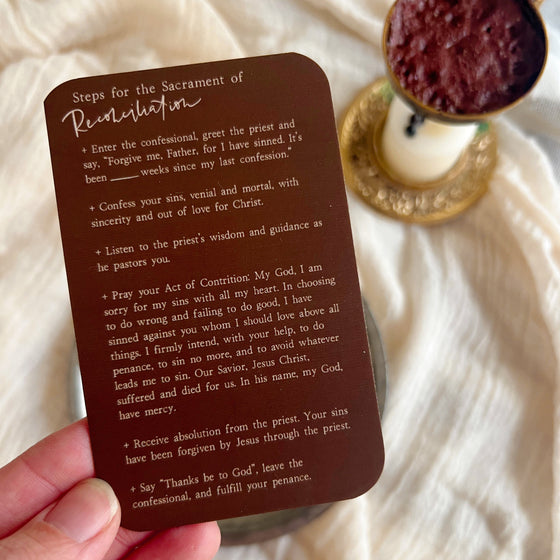 Steps for the Sacrament of Reconciliation Prayer Card