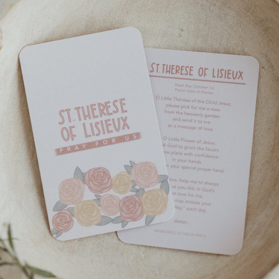 St. Thérèse of Lisieux Catholic Prayer Card