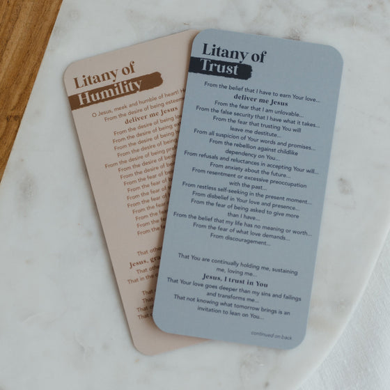 Litany of Humility and Trust Catholic Prayer Card Bundle